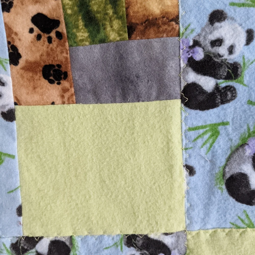 Soft Panda/Bear/Animal Flannel Baby Quilt, Bed or Tummy Time